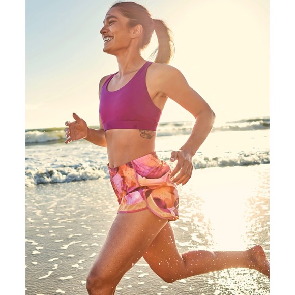 Athleta Printed Mesh Racer Run Shorts Training Running Athletic - Picture 3 of 11